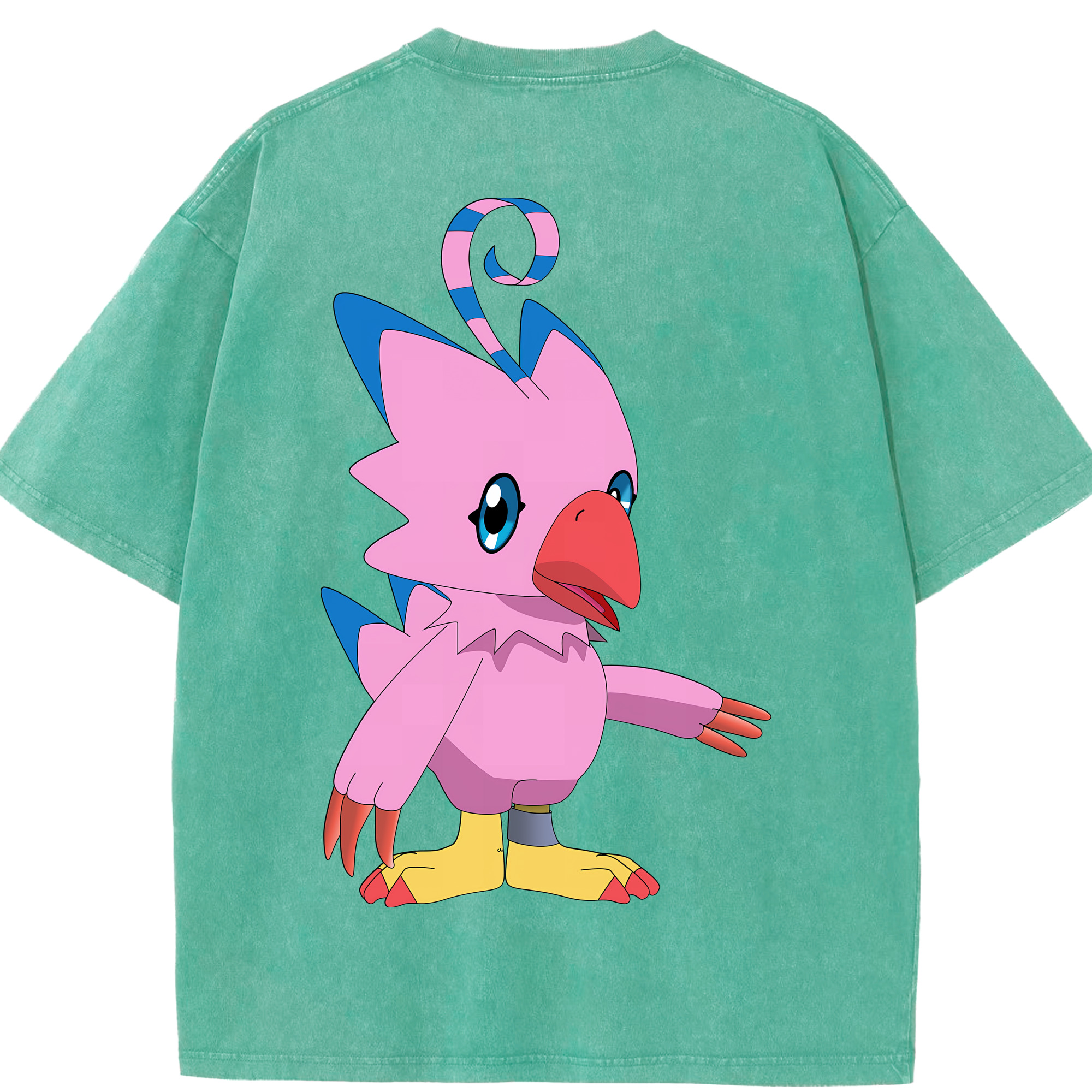 （画像用） Digimon デジタルモンスター/デジモン 綿100% ヴィンテージ風 半袖Tシャツ（背面プリント）